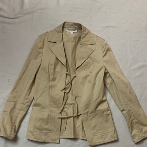 Escada Beige Blazer with Ruffle Detail